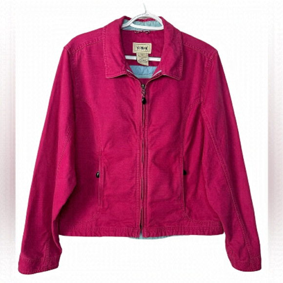 L.L. Bean Jackets & Blazers - BARBIECORE Pink Washed 100% COTTON Canvas Denim Jacket in US L by L.L. Bean